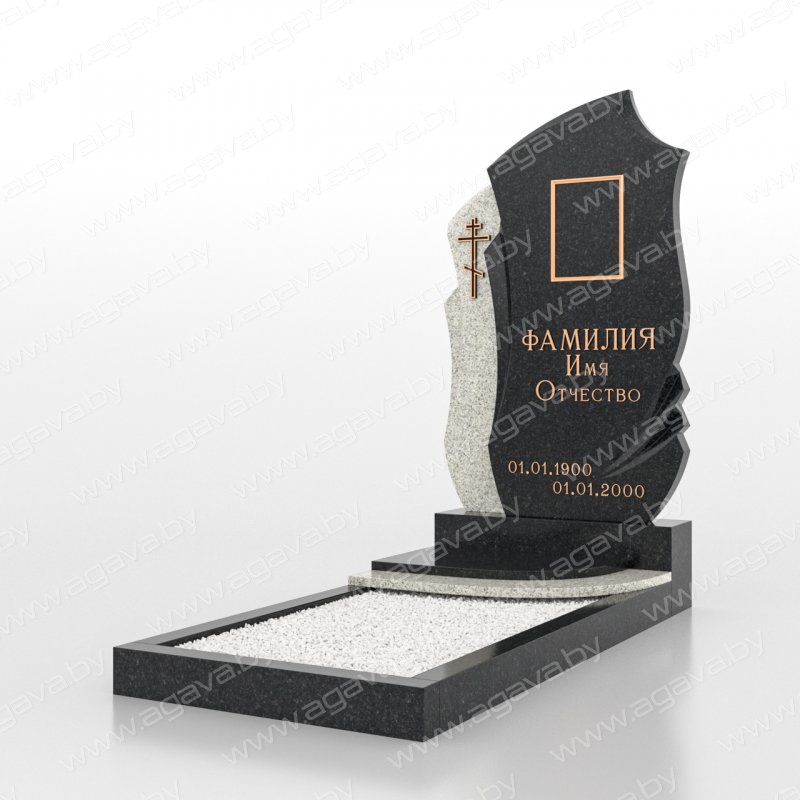 Одиночные надгробный гранитный памятник F-03 Grey в Минске