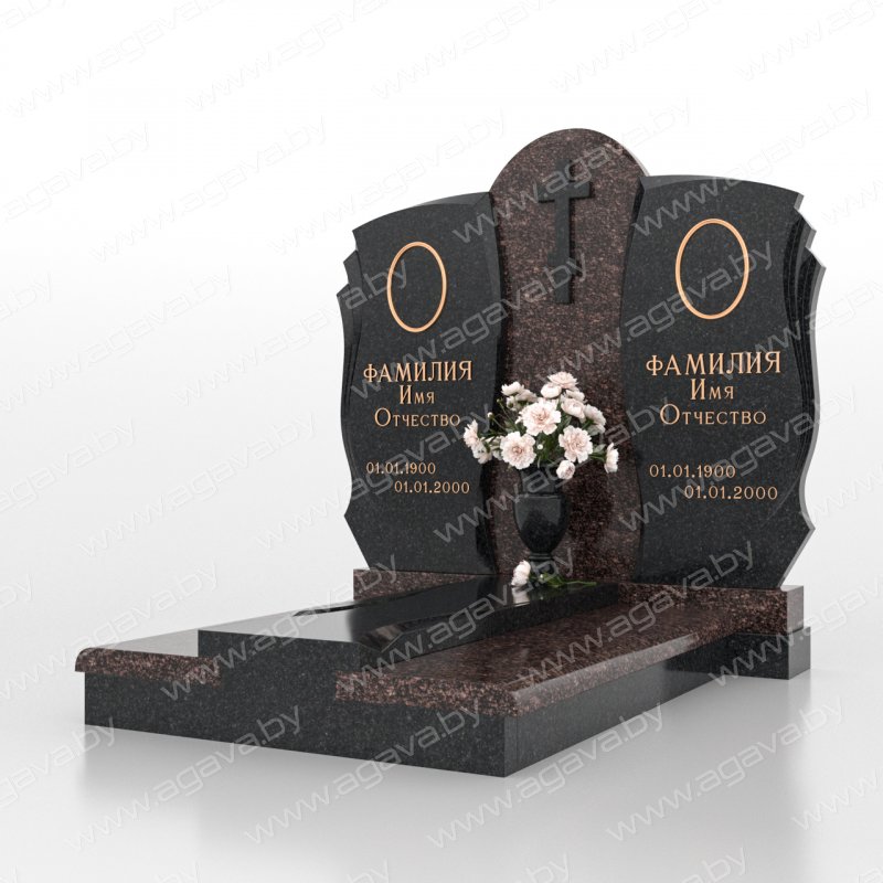 Двойные надгробный гранитный памятник D-11 Baltic в Минске