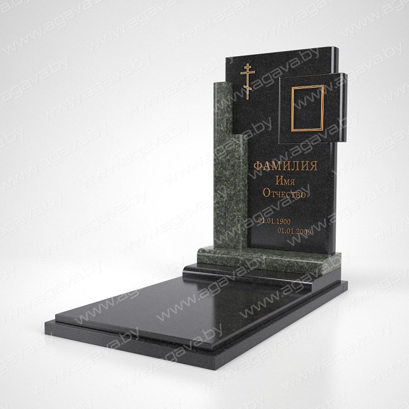 Элитные надгробный гранитный памятник F-09 Green в Минске