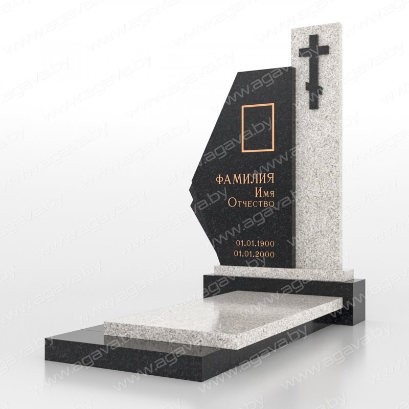 Элитные надгробный мраморный памятник F-06-1 Grey на кладбище