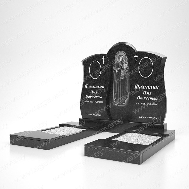 Элитные надгробный мраморный памятник D-05 Black на кладбище