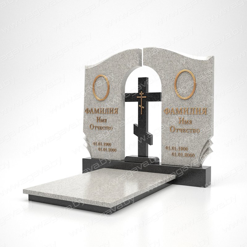 Элитные надгробный гранитный памятник D-10 Grey в Минске