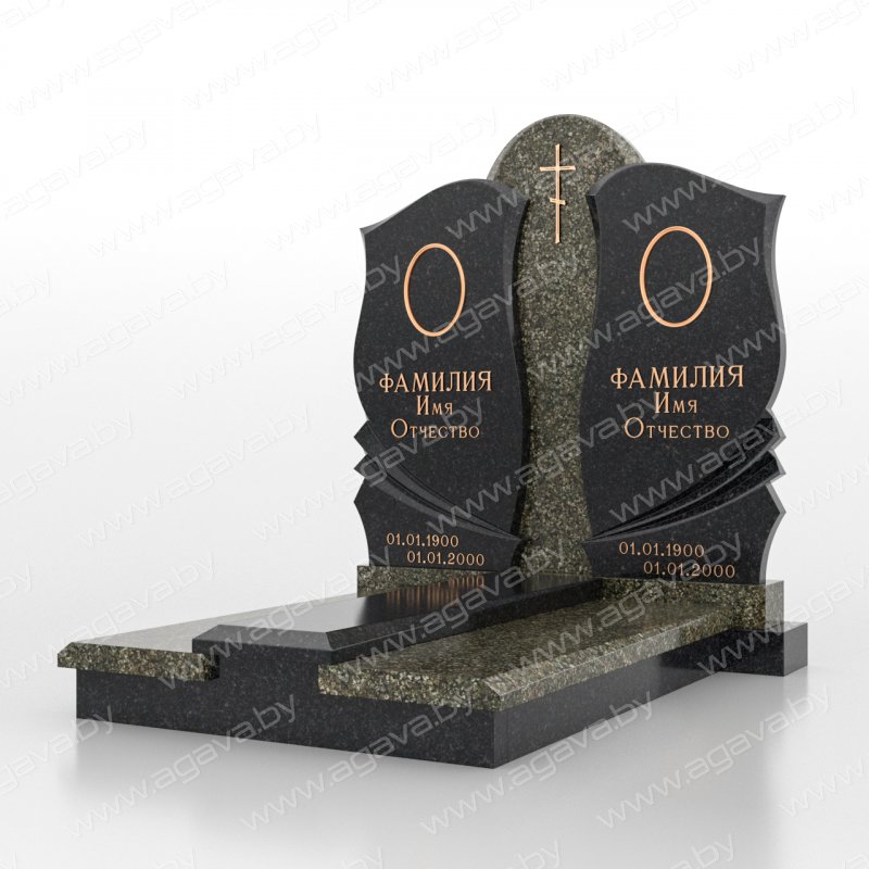 Элитные надгробный гранитный памятник D-07 Green в Минске
