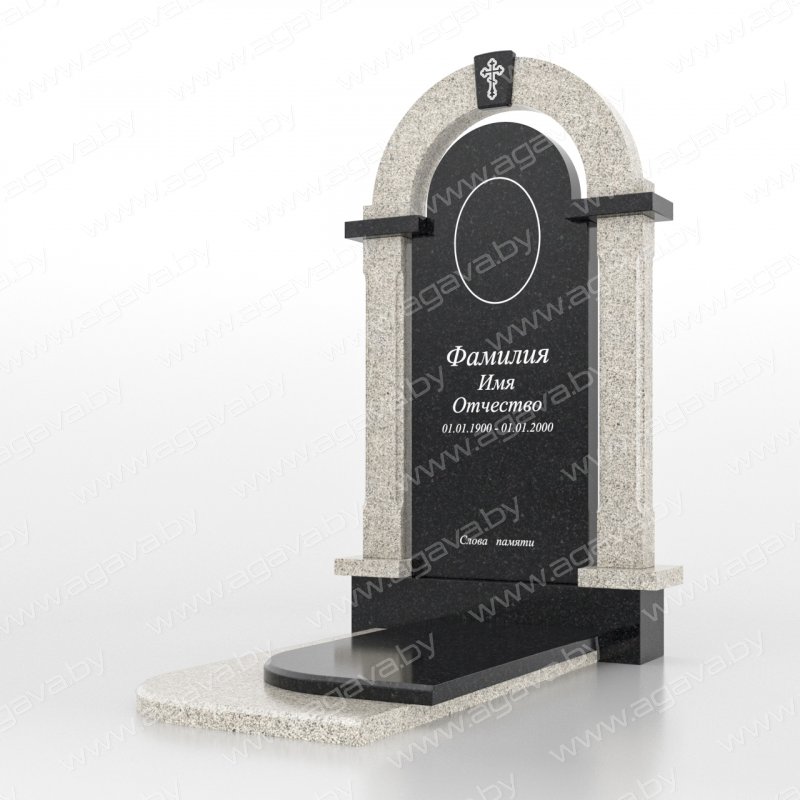 Элитные надгробный гранитный памятник AR-22 Premium,  Grey на могилу