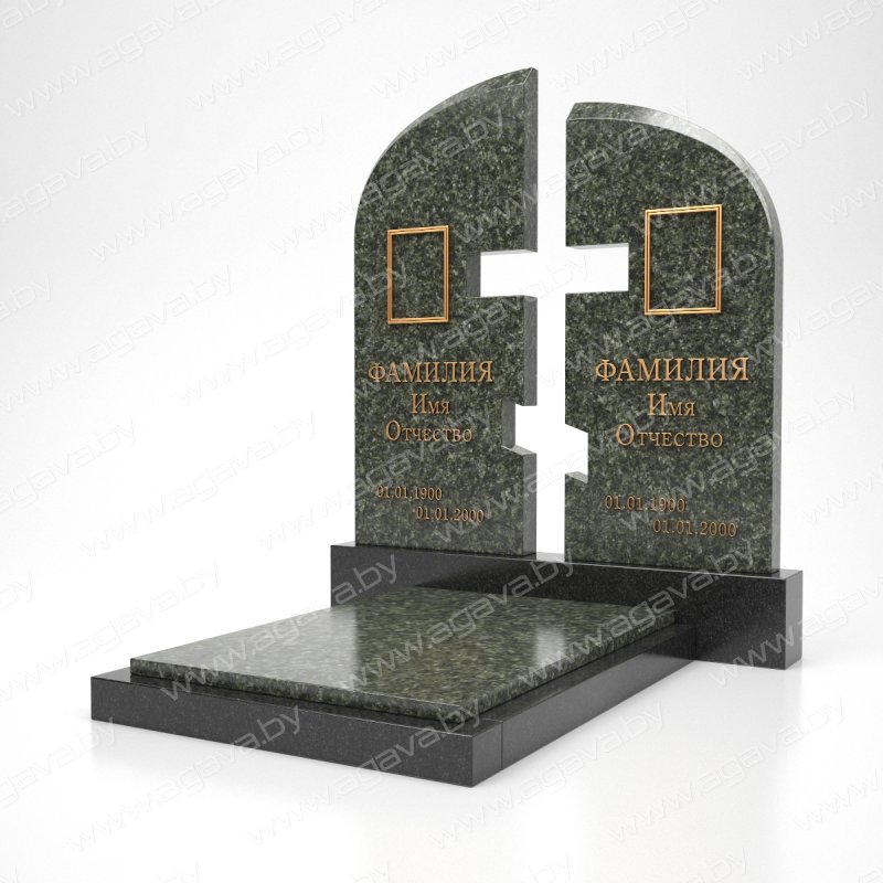 Элитные надгробный мраморный памятник D-09 Green на кладбище