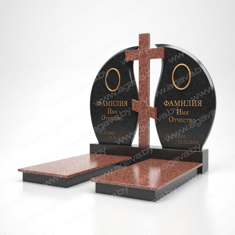 Элитные надгробный мраморный памятник D-14 Red на кладбище