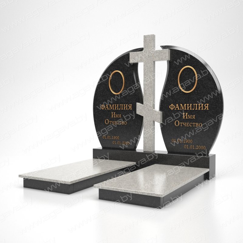 Элитные надгробный гранитный памятник D-14 Grey в Минске