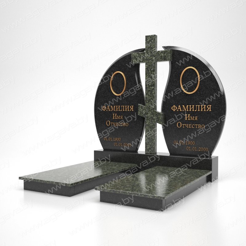 Элитные надгробный гранитный памятник D-14 Green на могилу