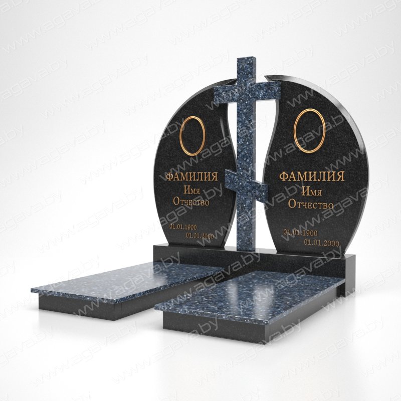 Элитные надгробный гранитный памятник D-14 Blue в Минске