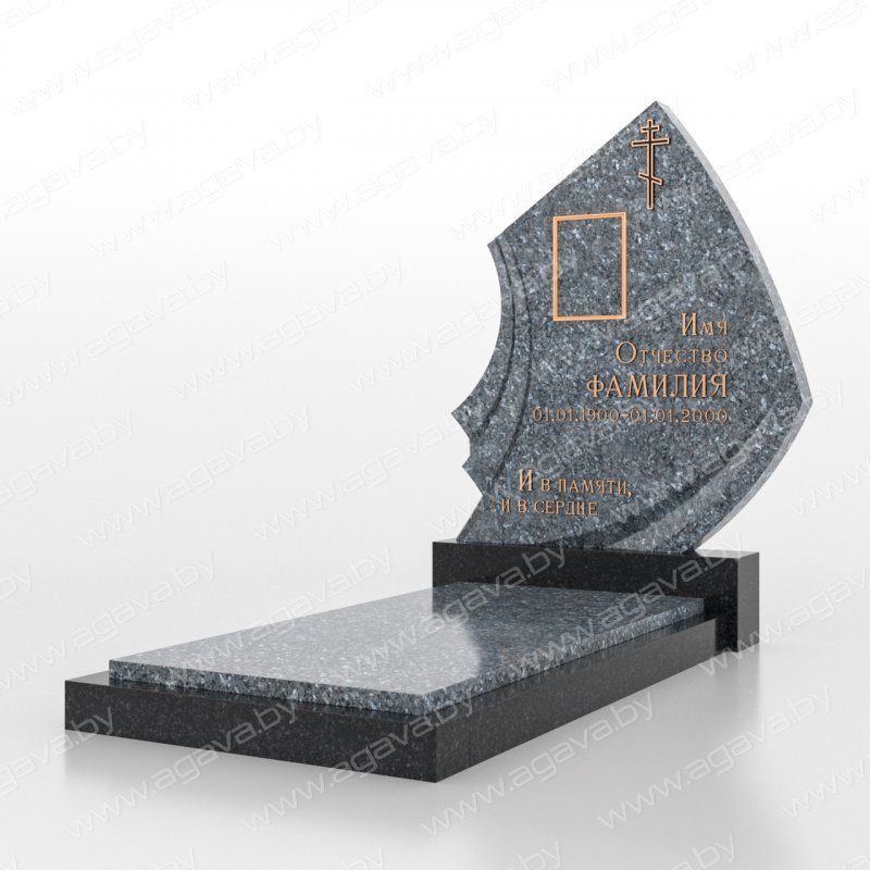 Элитные надгробный гранитный памятник F-19 Blue на могилу