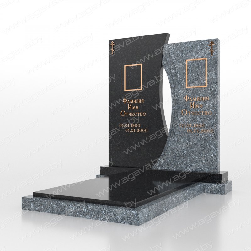 Элитные надгробный гранитный памятник D-12 Blue на могилу