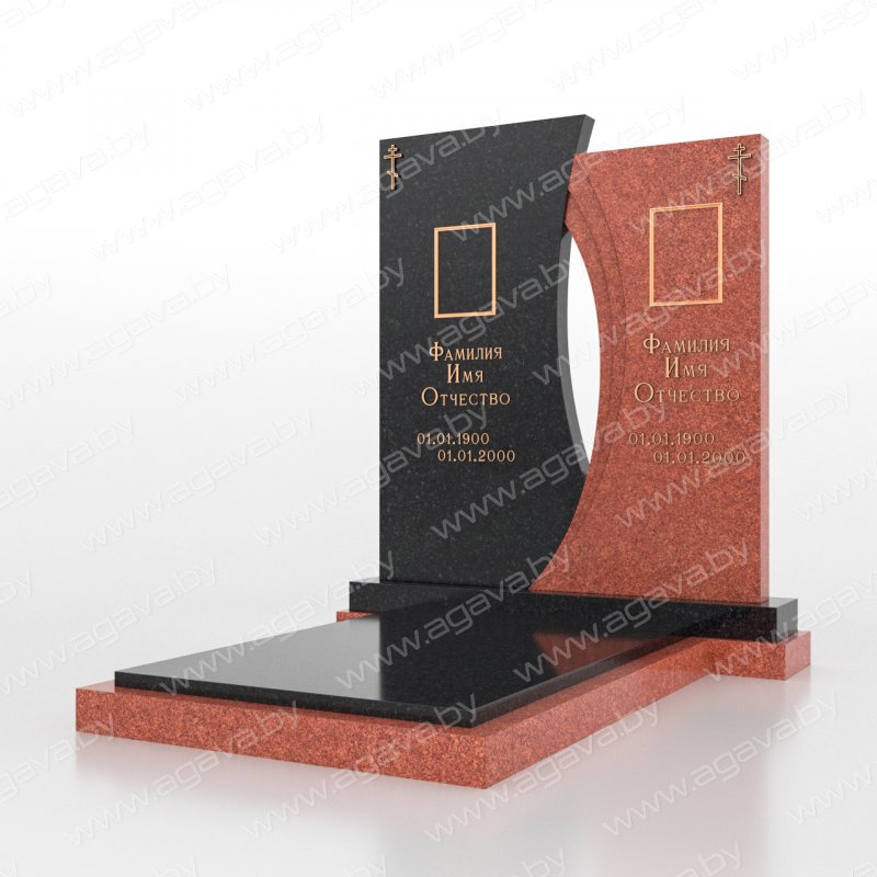 Элитные надгробный мраморный памятник D-12 Red на кладбище