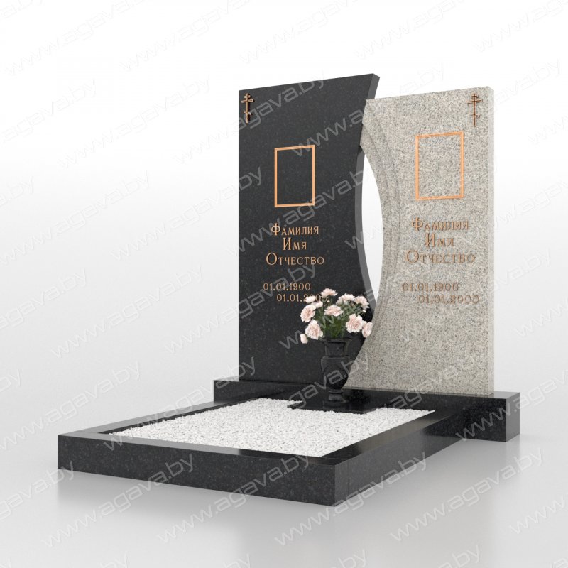 Элитные надгробный гранитный памятник D-12 Grey в Минске