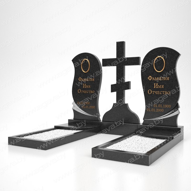 Эксклюзивные памятники на двоих с крестом