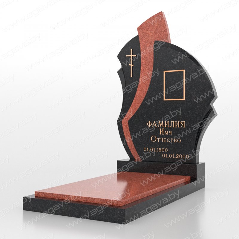 Элитные надгробный мраморный памятник F-26 Red на кладбище
