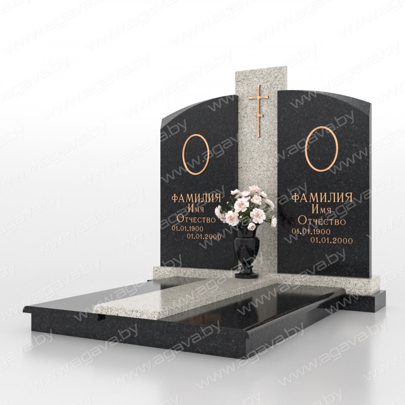 Элитные надгробный гранитный памятник D-24 Grey на могилу