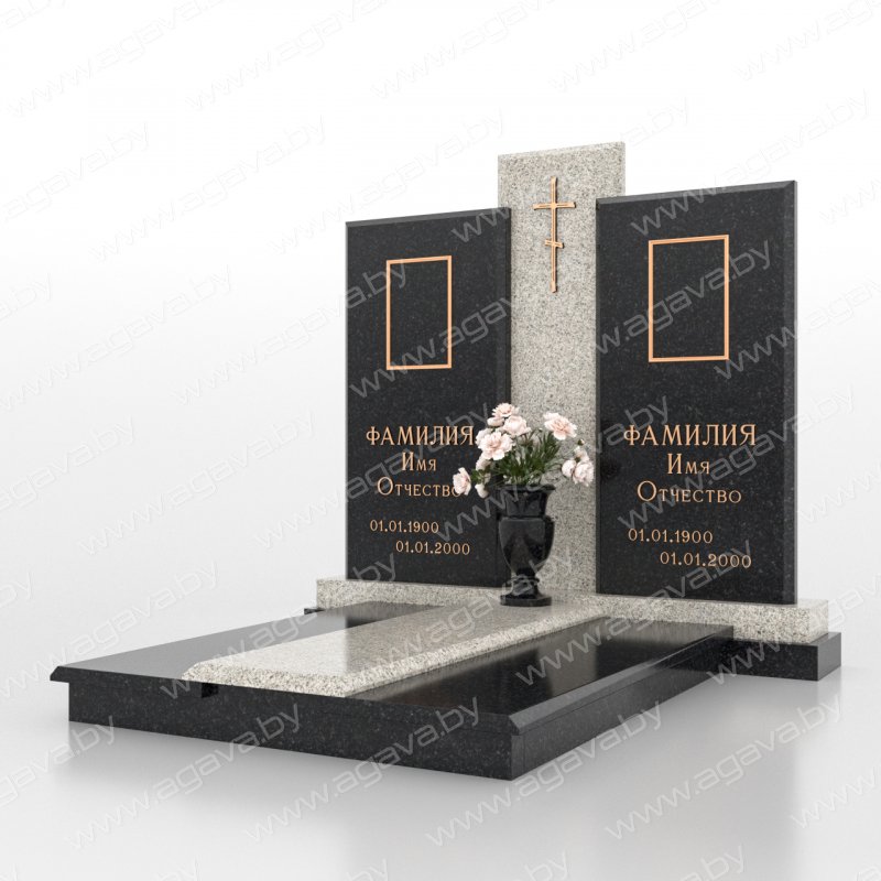 Элитные надгробный гранитный памятник D-25 Grey на могилу