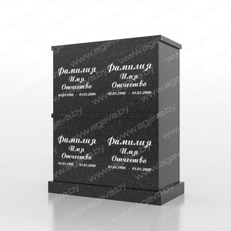 Колумбарии надгробный мраморный памятник KL-04 Black на кладбище