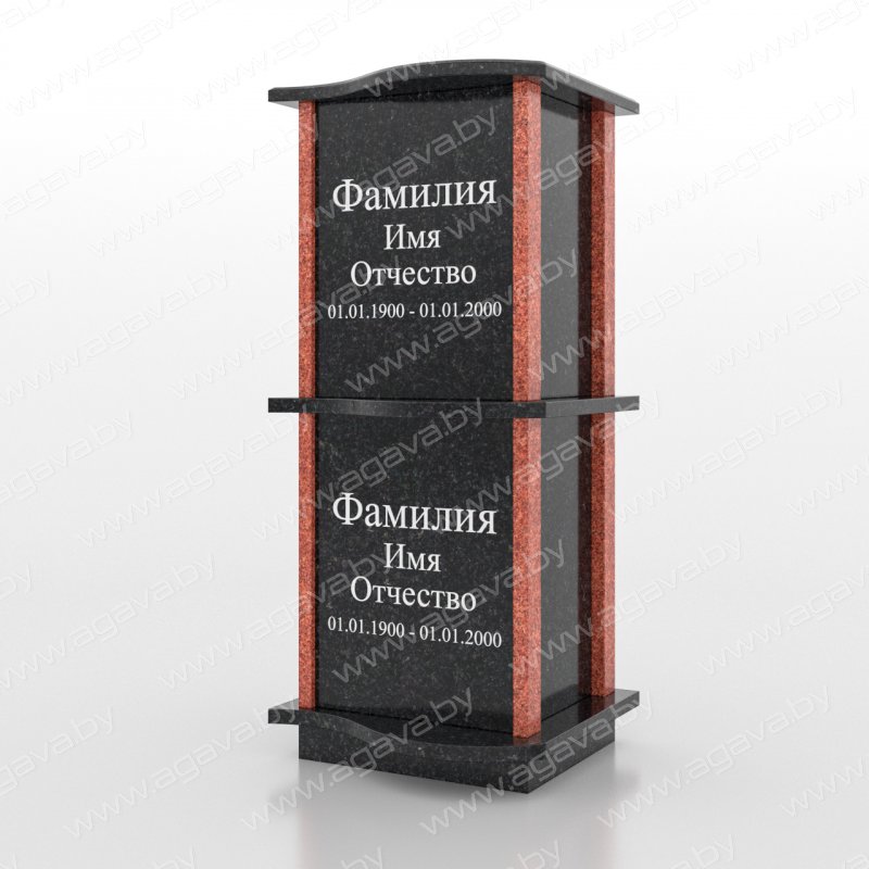 Колумбарии надгробный мраморный памятник KL-01 Red на кладбище