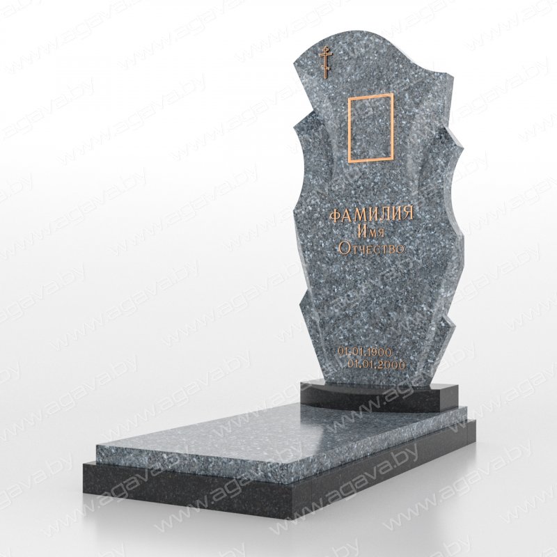 Элитные надгробный мраморный памятник F-27 Blue на кладбище