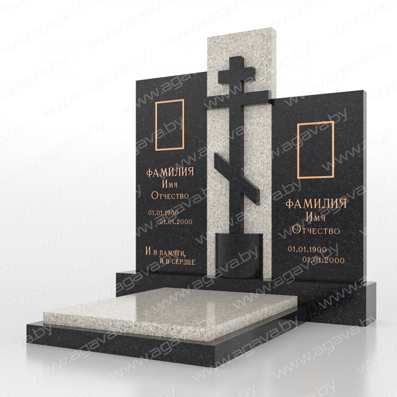 Элитные надгробный гранитный памятник D-27 Grey на могилу