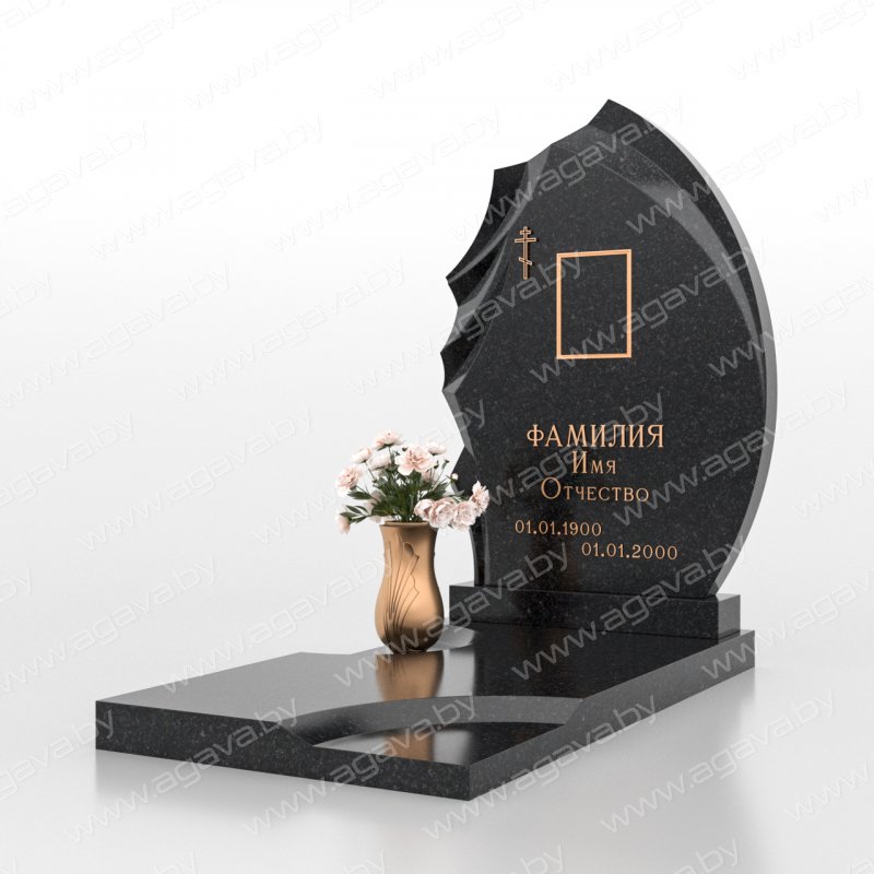 Элитные надгробный гранитный памятник F-20 Black на могилу